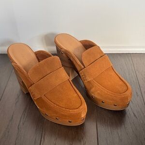 Splendid Women's Suede Mules in Orange